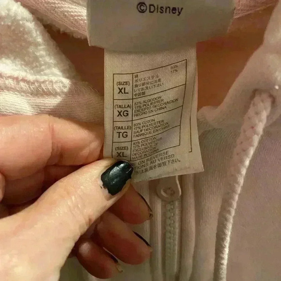 Disneyland Disney Pink Official Zip Up Hoodie with Minnie Mouse - XL ⭐️ - Picture 4 of 7